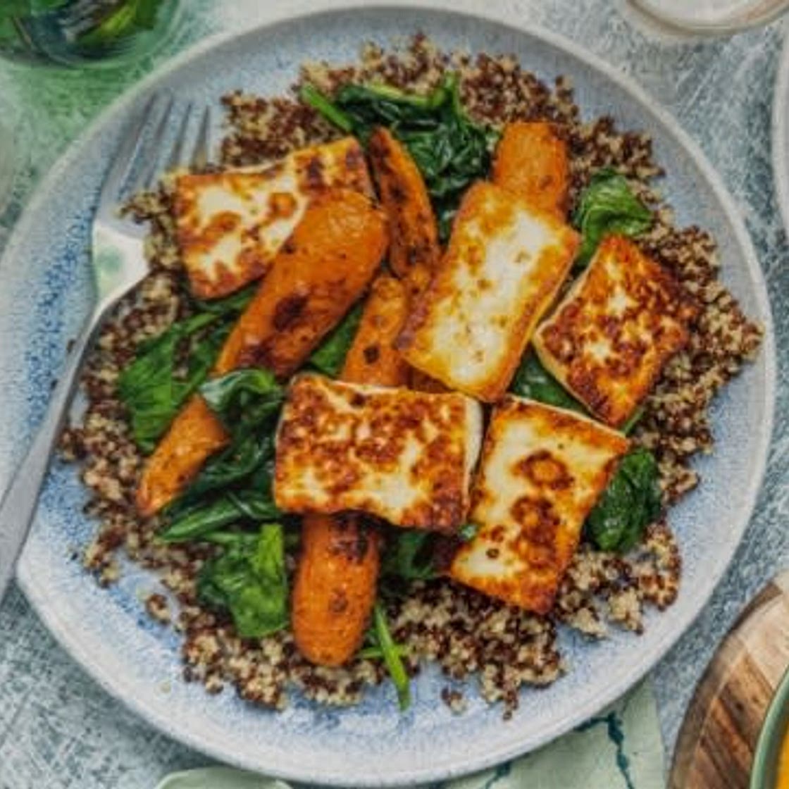 Seared Halloumi with Lush Korma Sauce