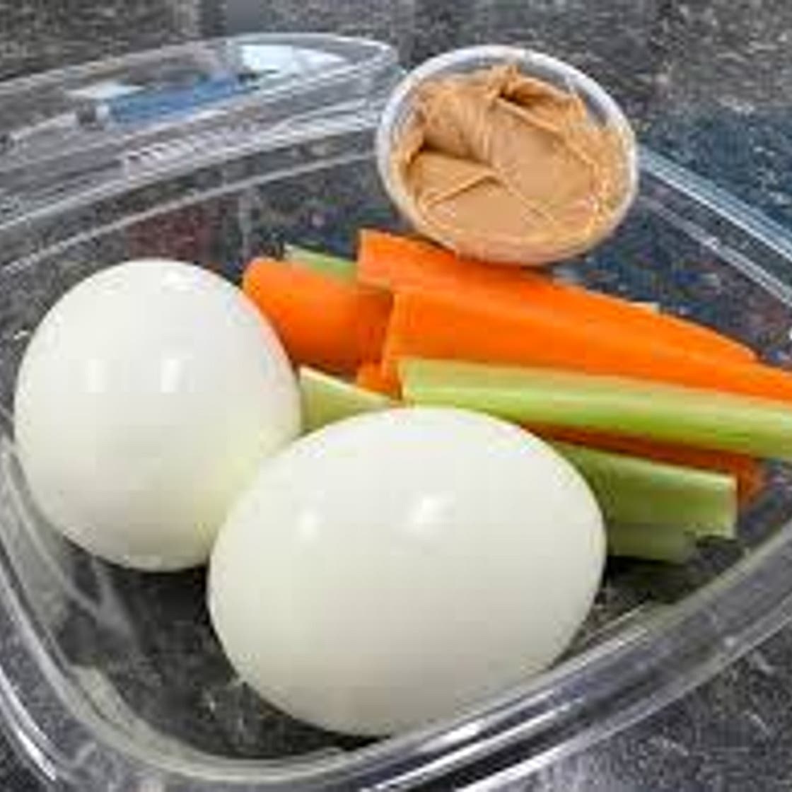 Boiled Eggs + Celery Sticks + Almond Butter