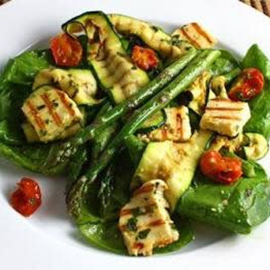 Chicken with Roasted Zucchini and Asparagus on Wild Rice