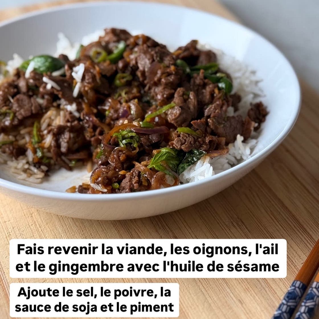 Viande au riz inspiré thai