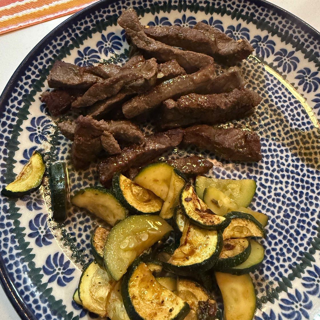 10-Minute Sheet Pan Steak with Lemon Zucchini