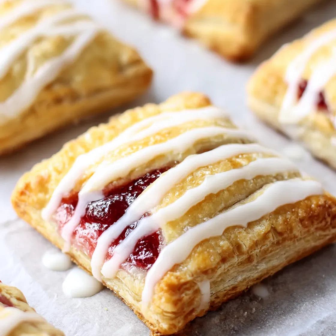 Flaky Strawberry Turnovers with Puff Pastry Recipe