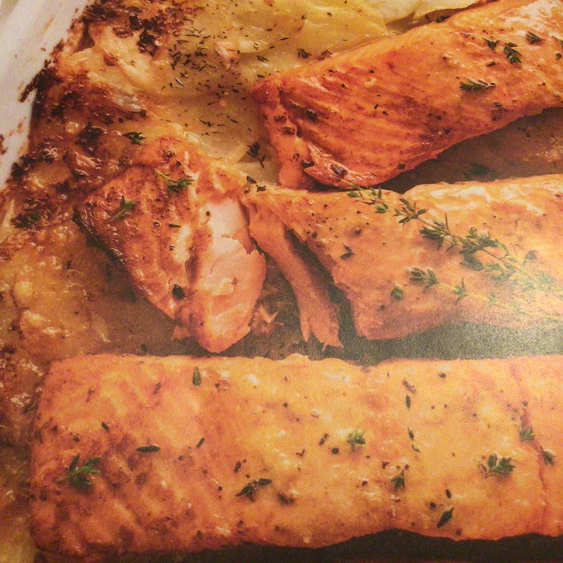 Lemon Salmon with Potato Gratin