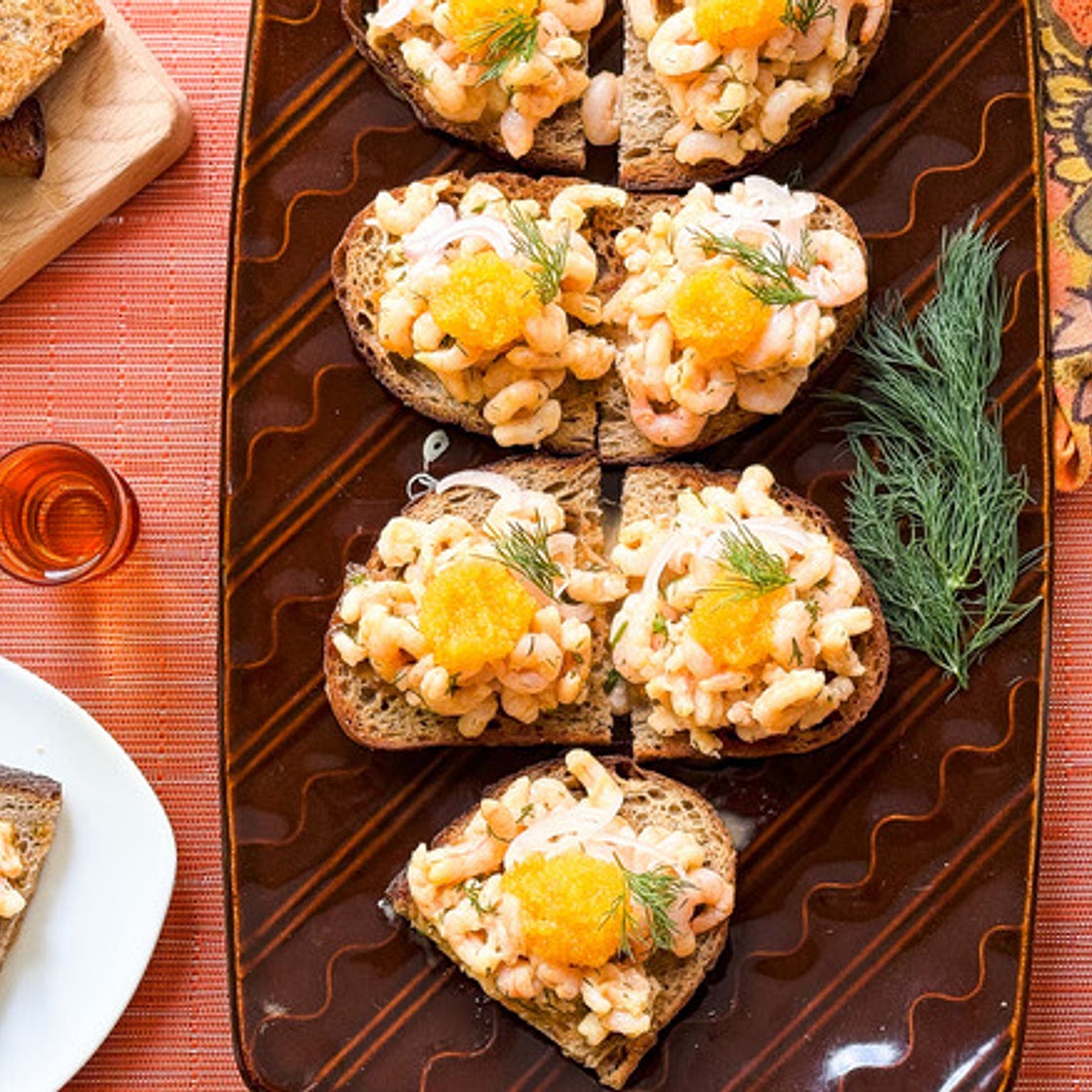 Shrimp Salad Toast Skagen