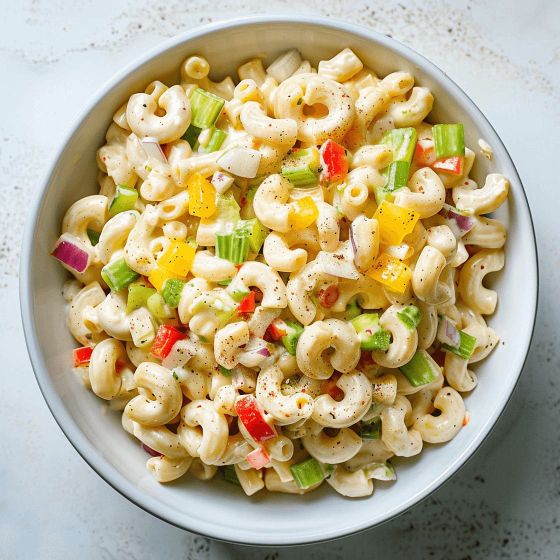 Creamy Classic Macaroni Salad with a Tangy Twist