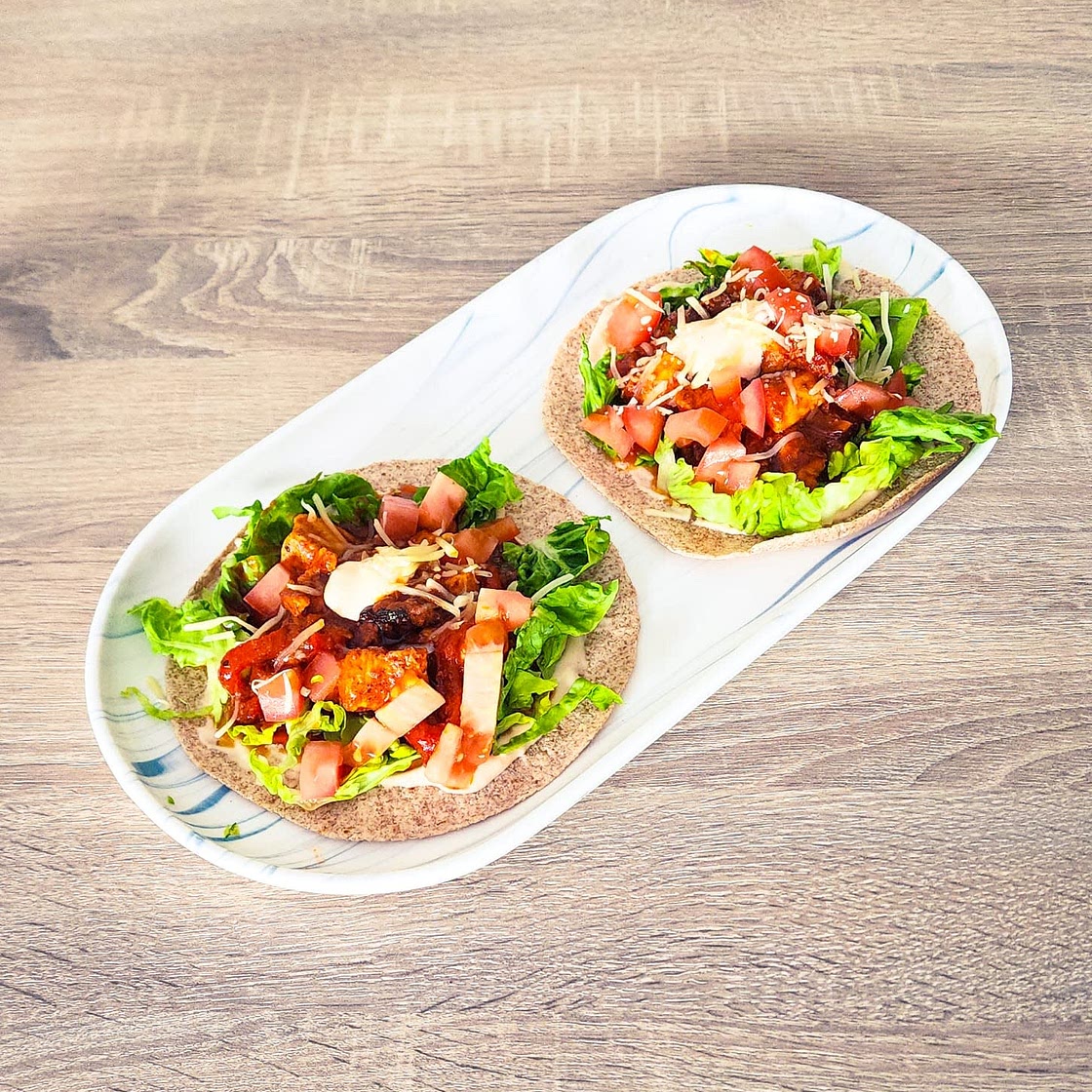 Fajitas poulet, fromage et mayonnaise au chili