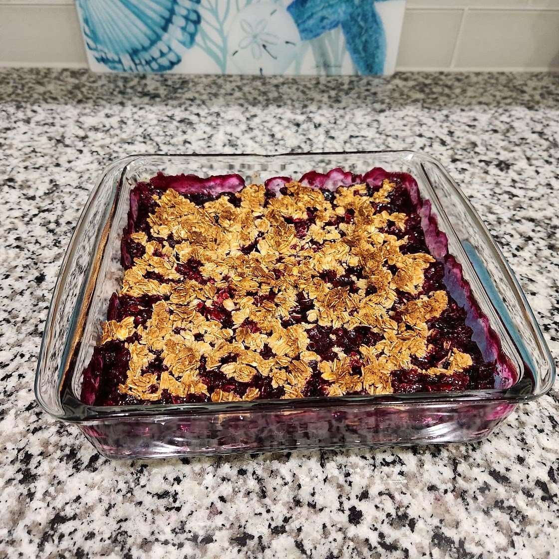 Vegan Oil-Free Low Sugar Blueberry Crisp