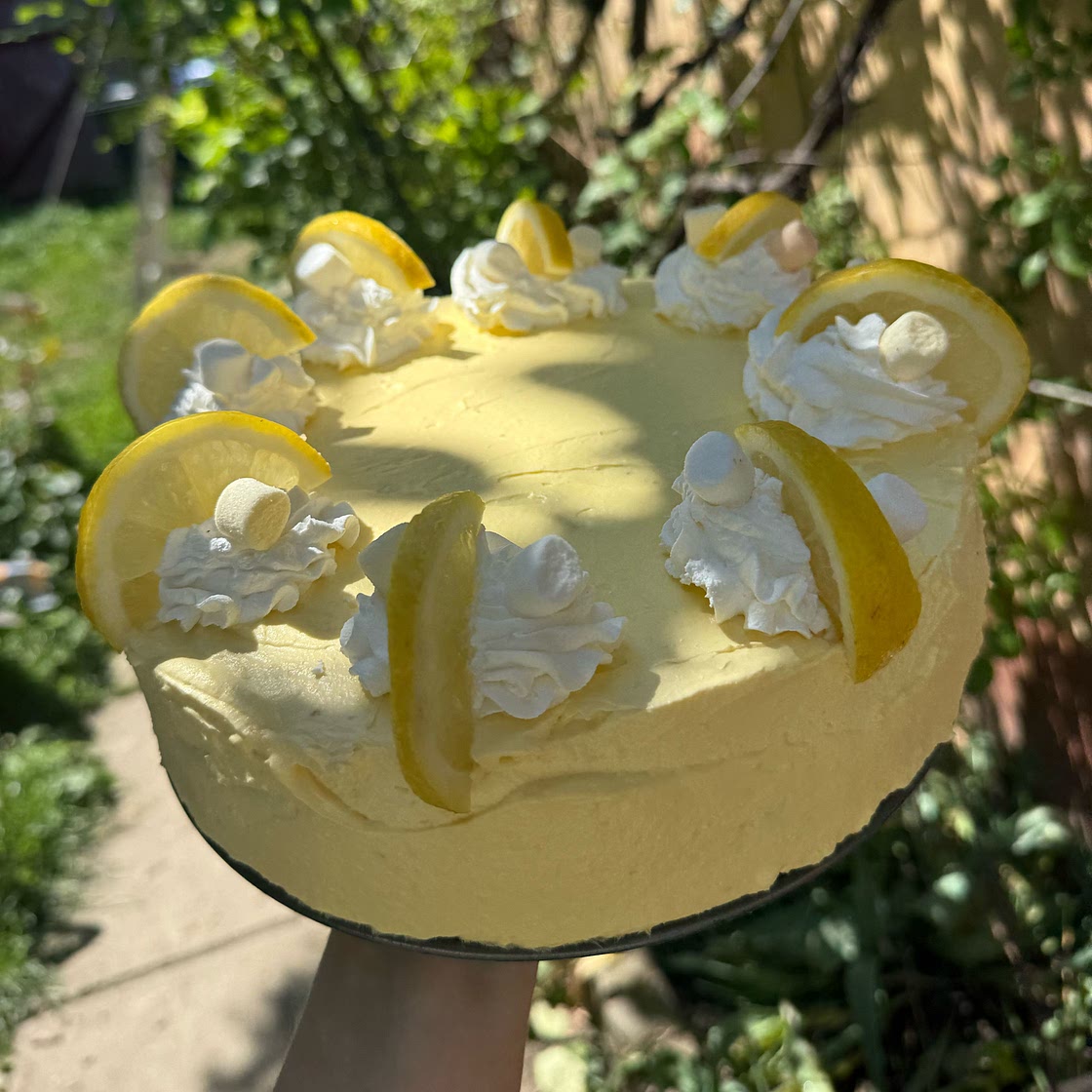 Lemon Cake w/ Lemon Curd and Mascarpone Whipped cream 🍋