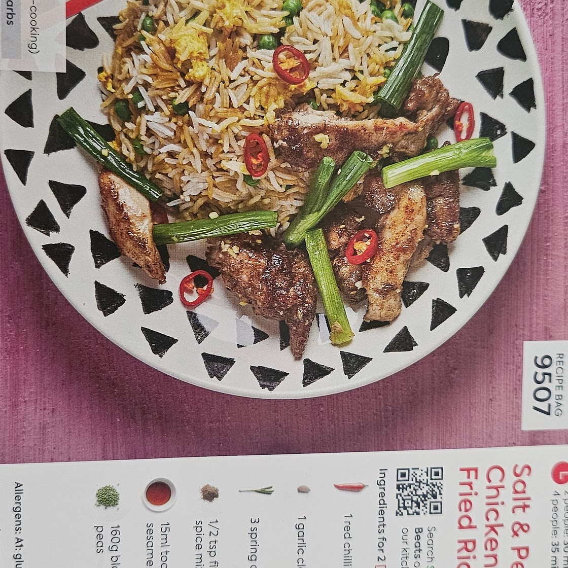 Salt & Pepper chicken with egg fried rice