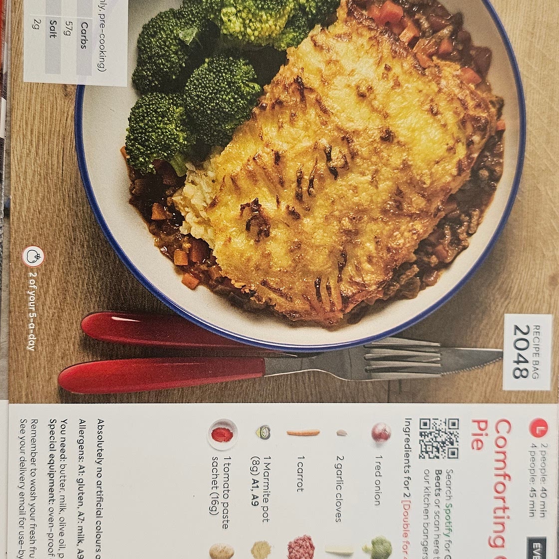 Comforting cottage pie