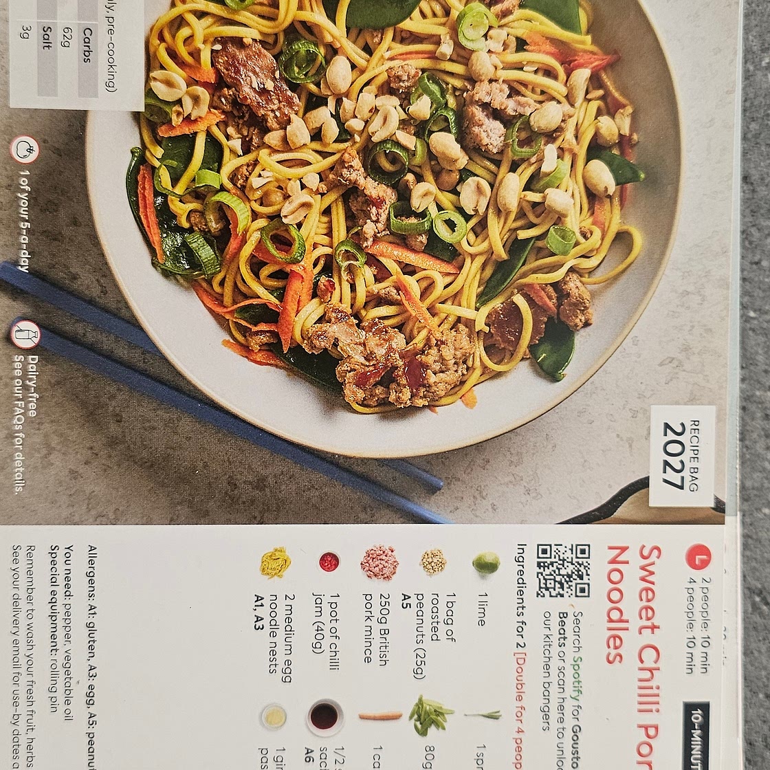 Sweet chilli pork noodles