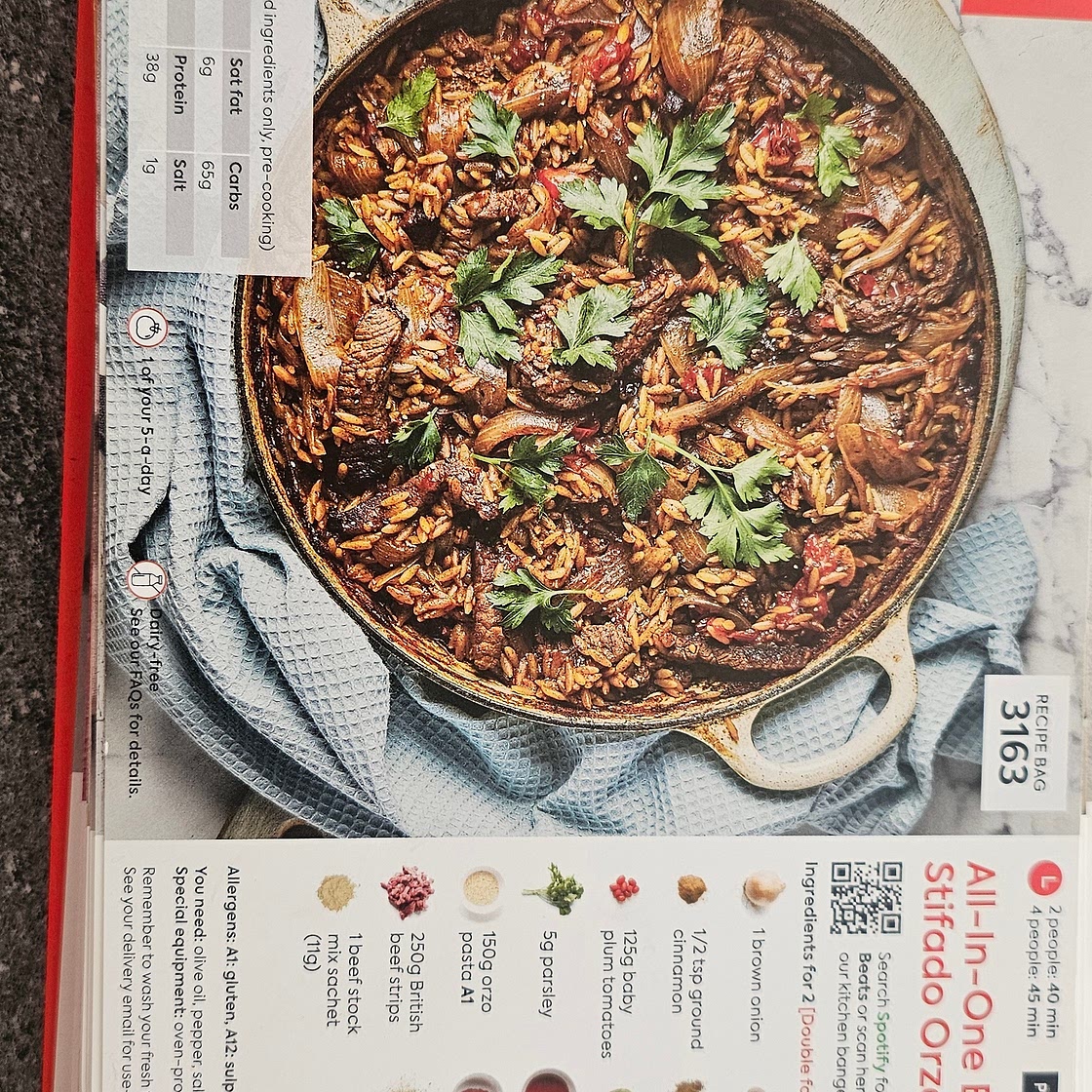 All in one beef Stifado Orzo stew