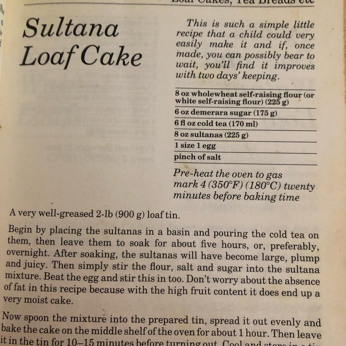 Sultana loaf cake