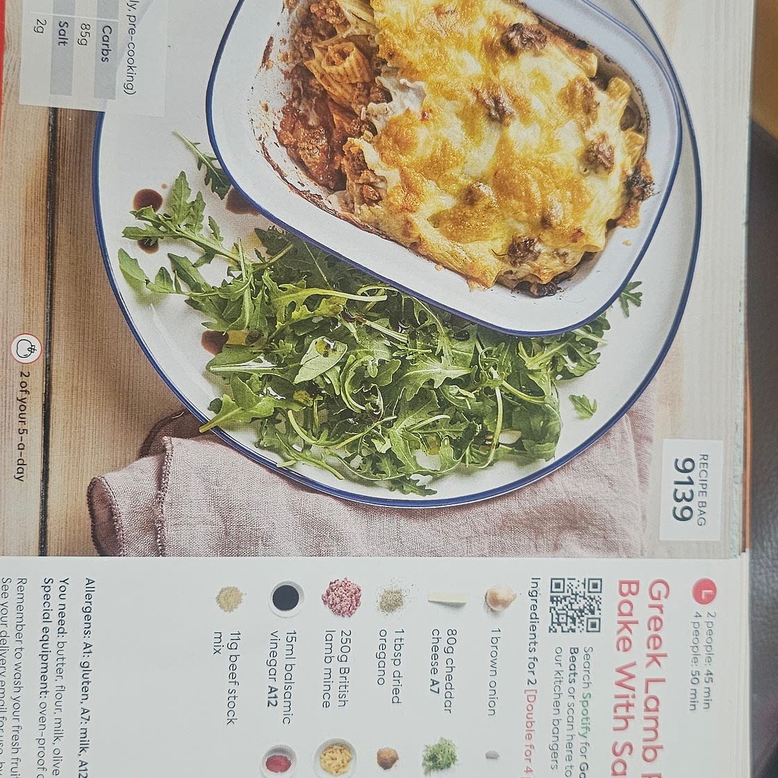 Greek lamb pastitsio bake with salad