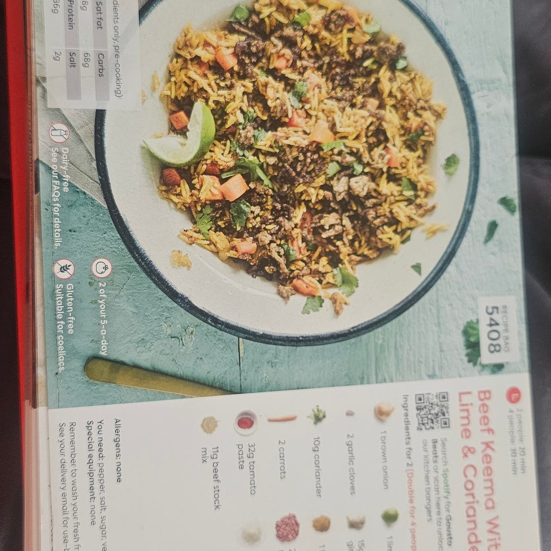 Beef keema with lime and coriander