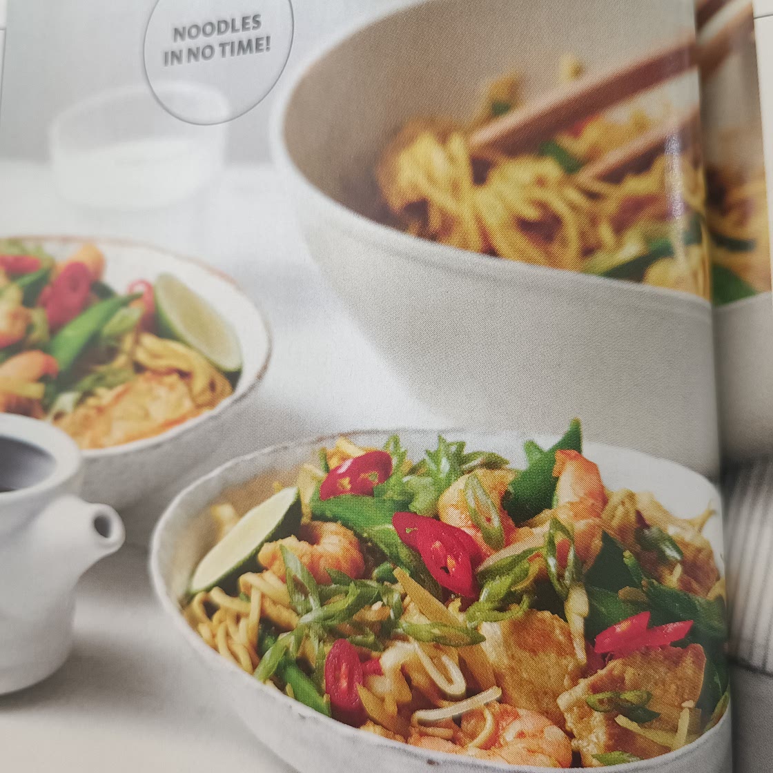 Chicken and prawn Singapore noodles