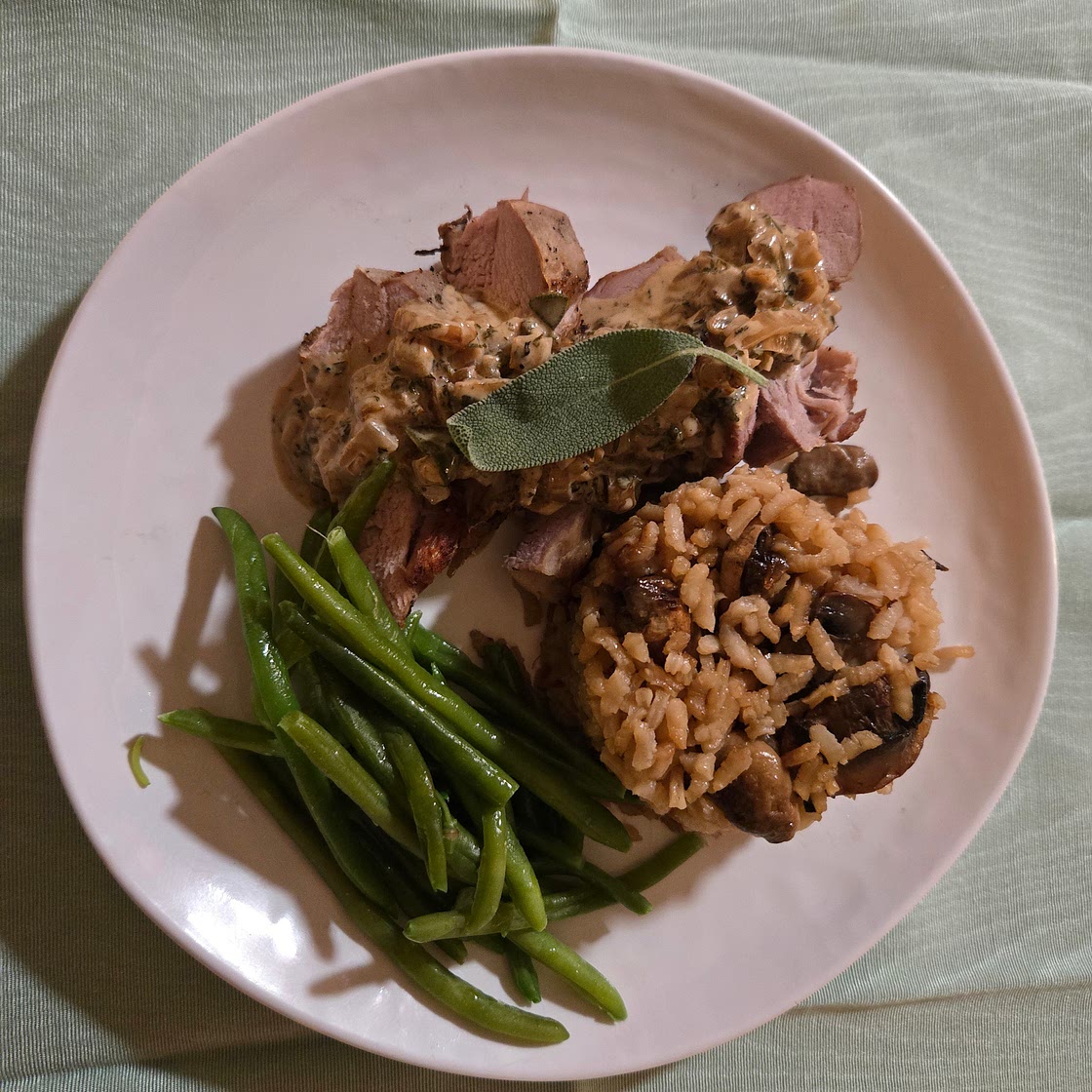 Pork Tenderloin with Sage and Rosemary Cream Sauce