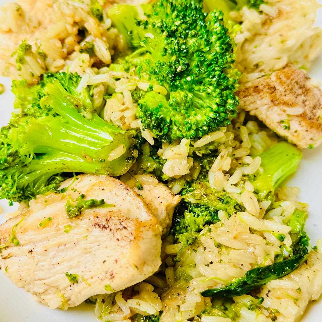 Griddle Chicken with Cilantro Lime Fried Rice and Broccoli