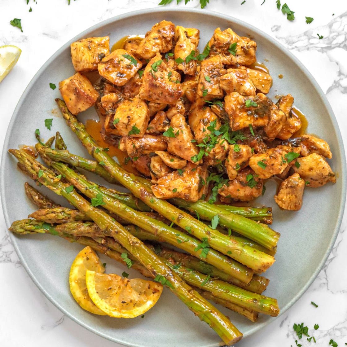 Garlic Butter Chicken and Asparagus