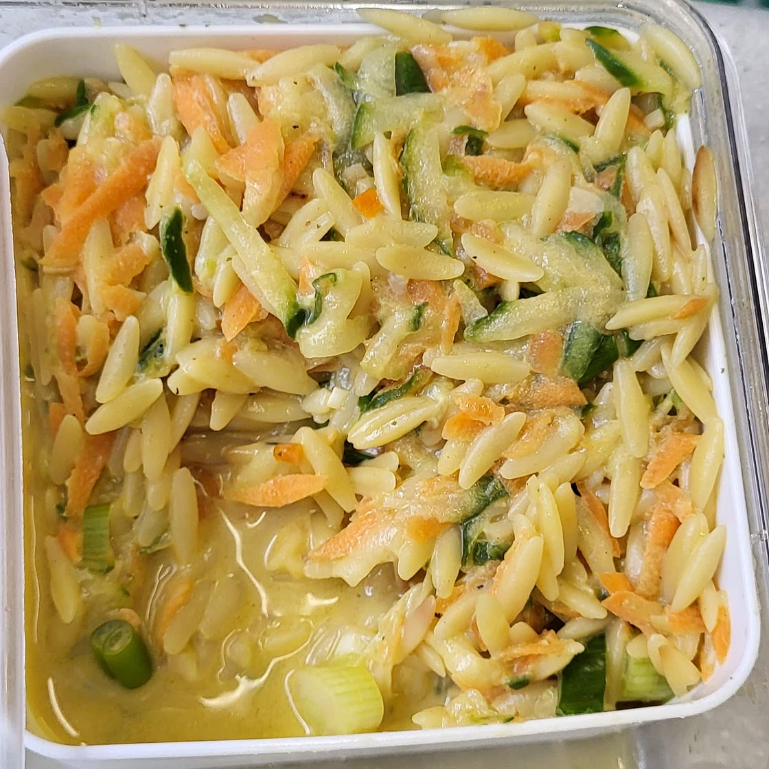 Crunchy orzo salad