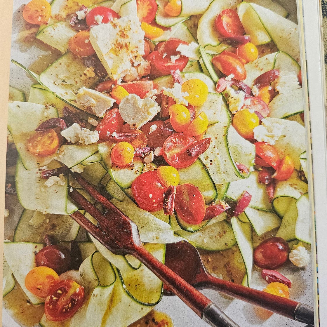 Raw Zucchini, Cherry Tomato, and Feta Salad