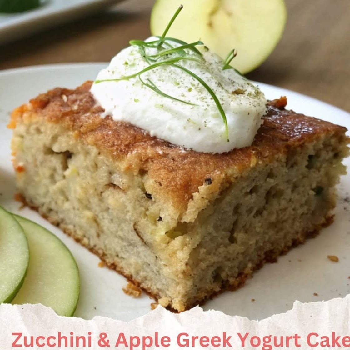 Courgette and apple Greek yogurt cake