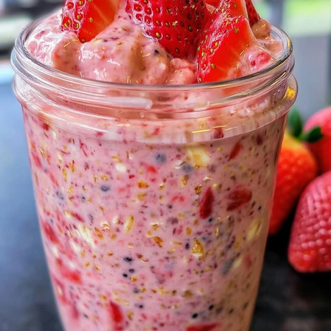 Strawberries and Cream Overnight Oats