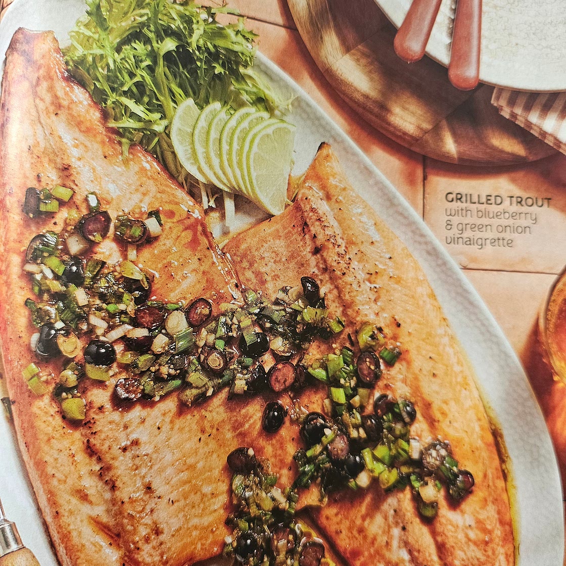 Grilled Trout with Blueberry & Green Onion Vinaigrette