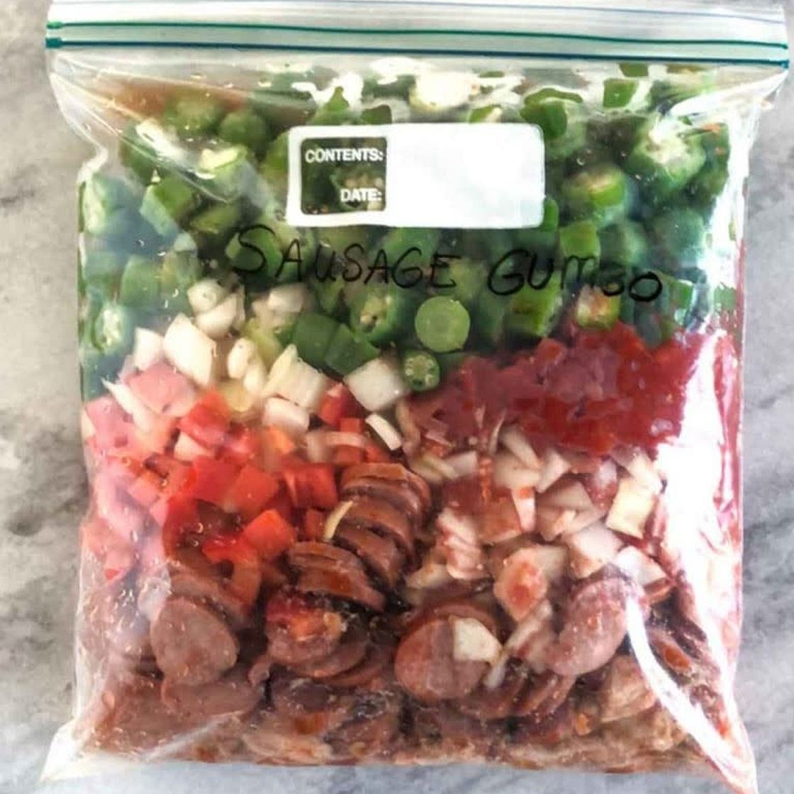 EASY SAUSAGE GUMBO - Freezer Meal