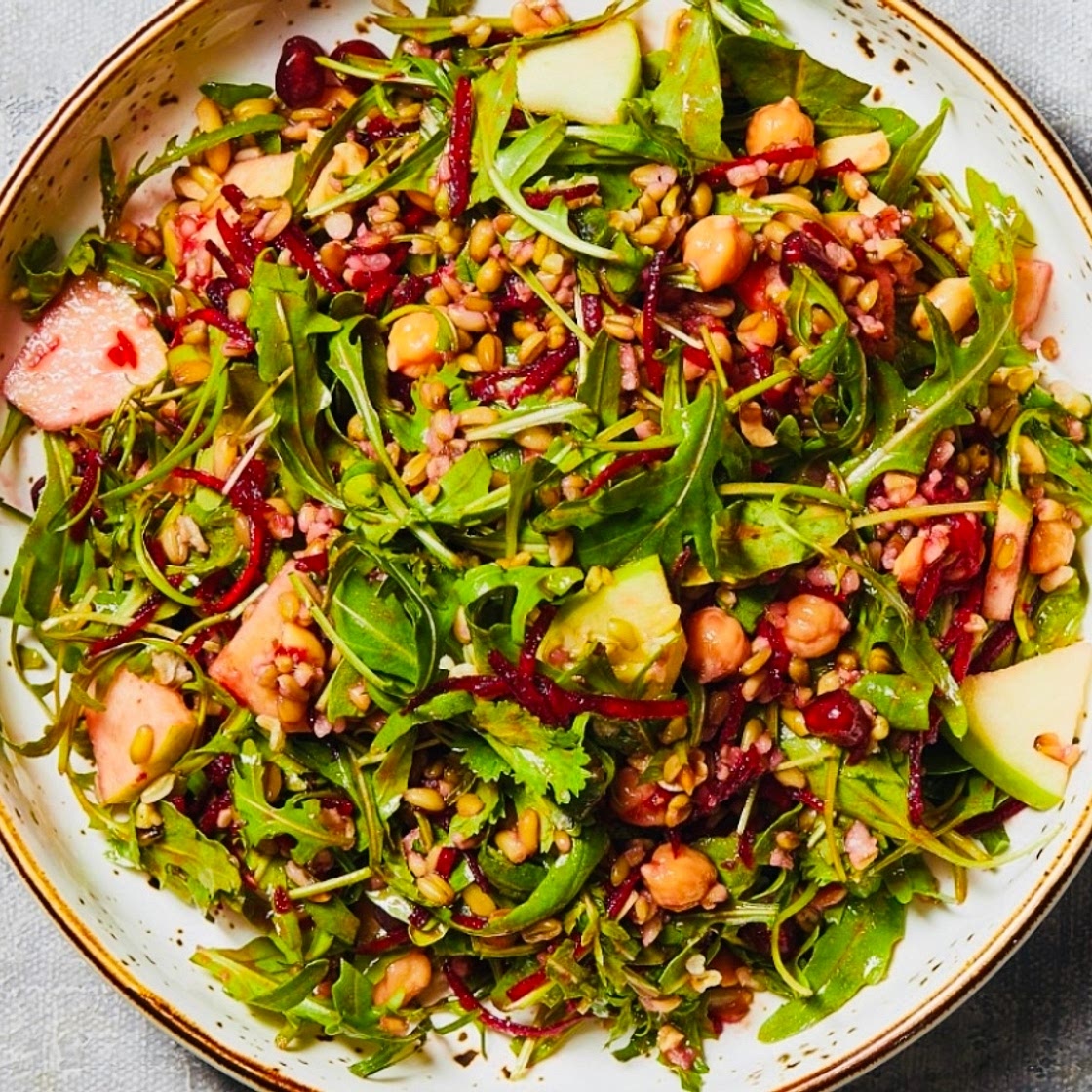 Freekeh and Apple Salad with Turmeric Dressing