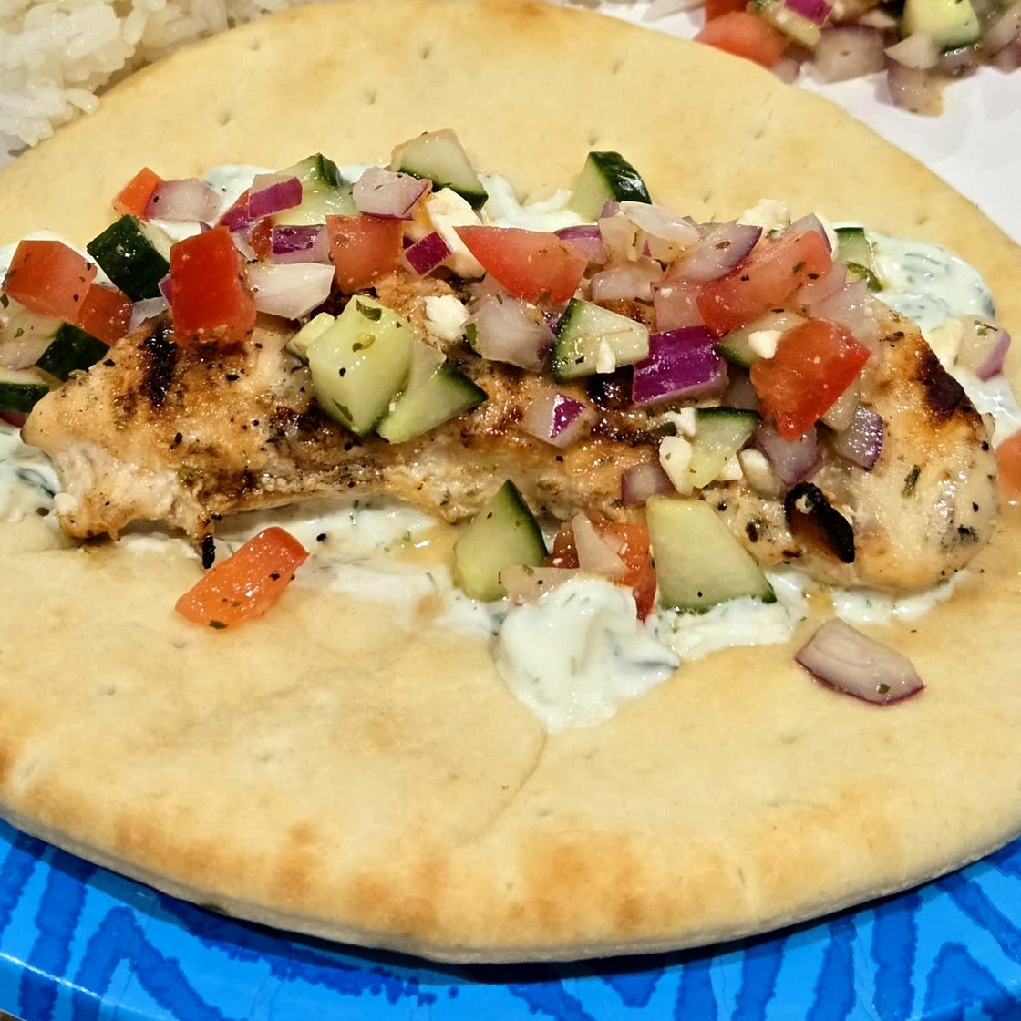 Greek Chicken Gyros with Tzaziki