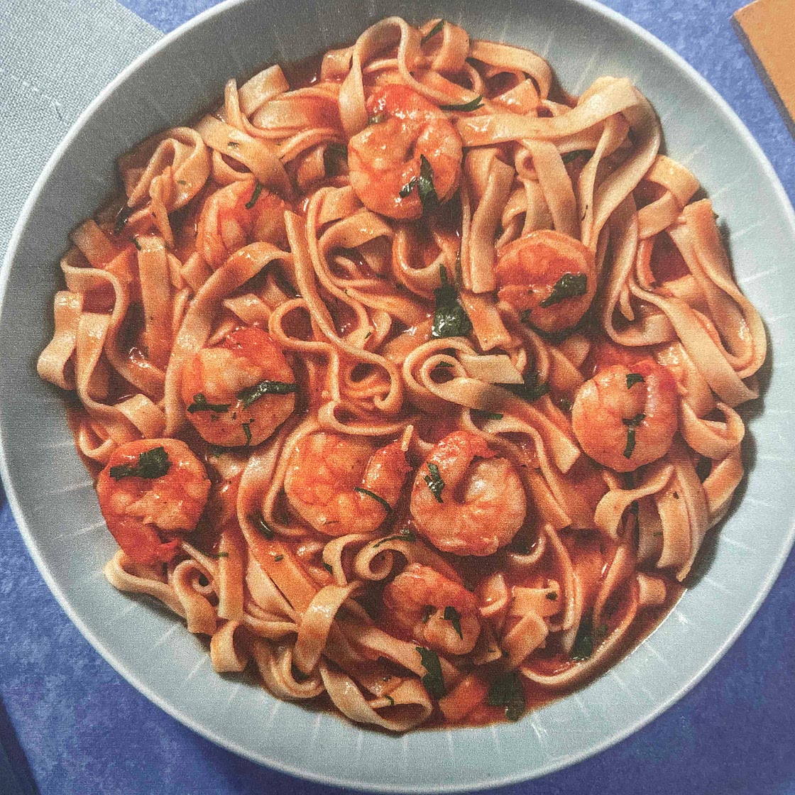 Tagliatelles crevettes épicés x2 🦐 • 📊 580Kcal | 23P 60G 28L 7F