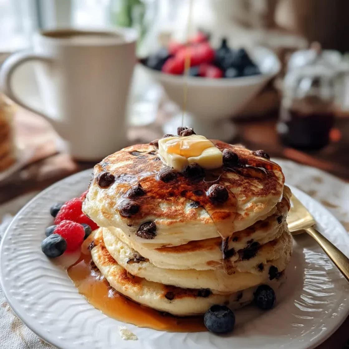 Keto Chocolate Chip Pancakes