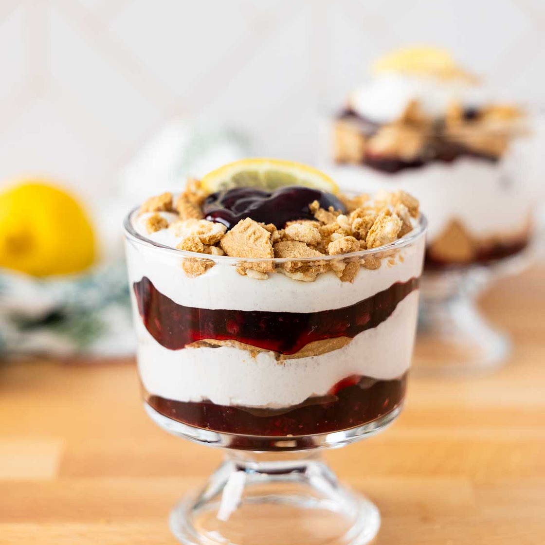 Easy Blackberry Lemon Cookie Trifle (Gluten Free & Dairy Free)