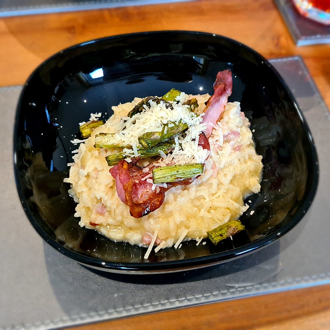 Balsamic Glazed Bacon & Roasted Asparagus Risotto