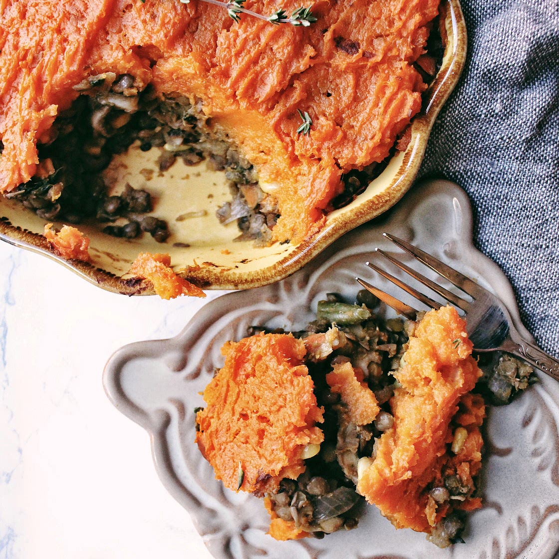 Vegan Shepherd’s Pie with Lentils and Sweet Potatoes {gluten-free}