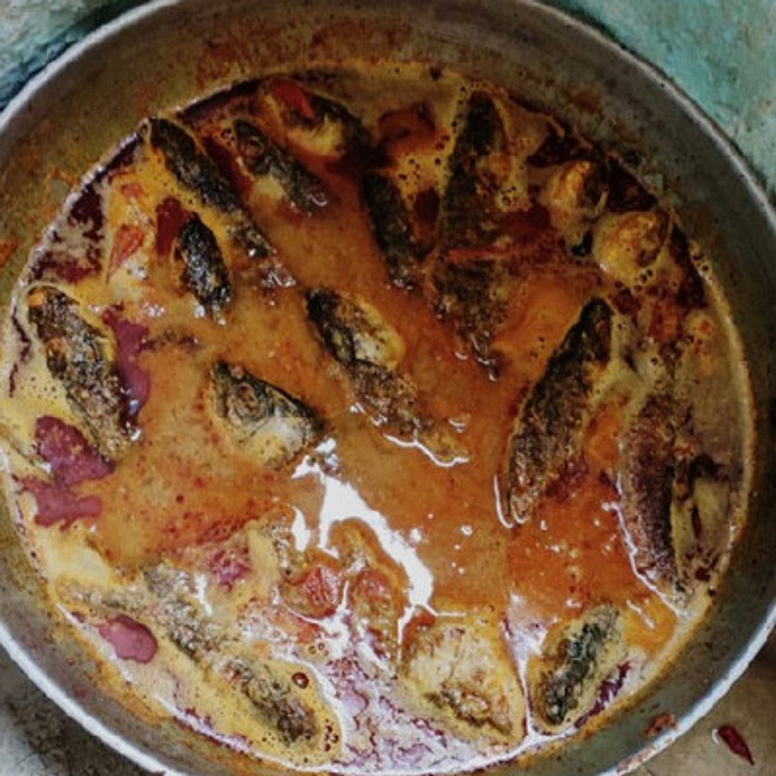 Desi kadhi Machhali., देसी कढ़ाई मछली