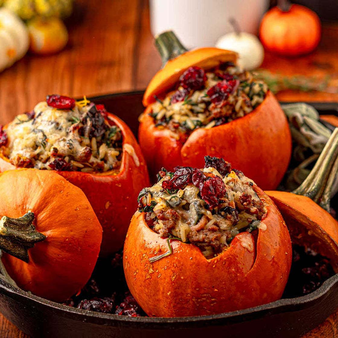Meatloaf Stuffed Mini Pumpkins