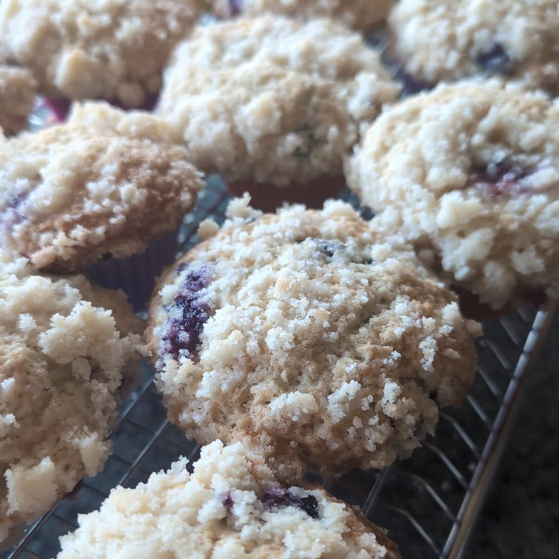 Sourdough Blueberry Muffins with Crumb Topping Recipe