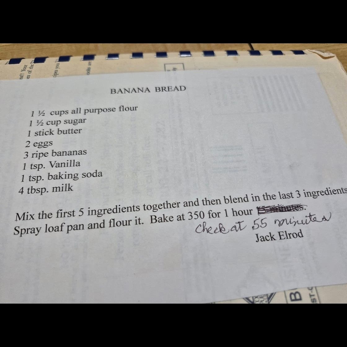 Mr Jack's Banana Bread