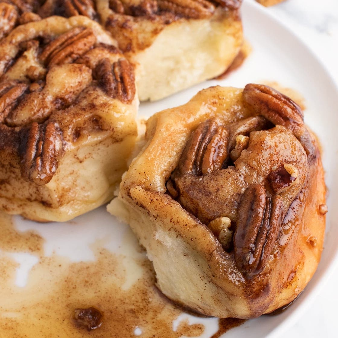 No-Knead Brioche Pecan Caramel Rolls