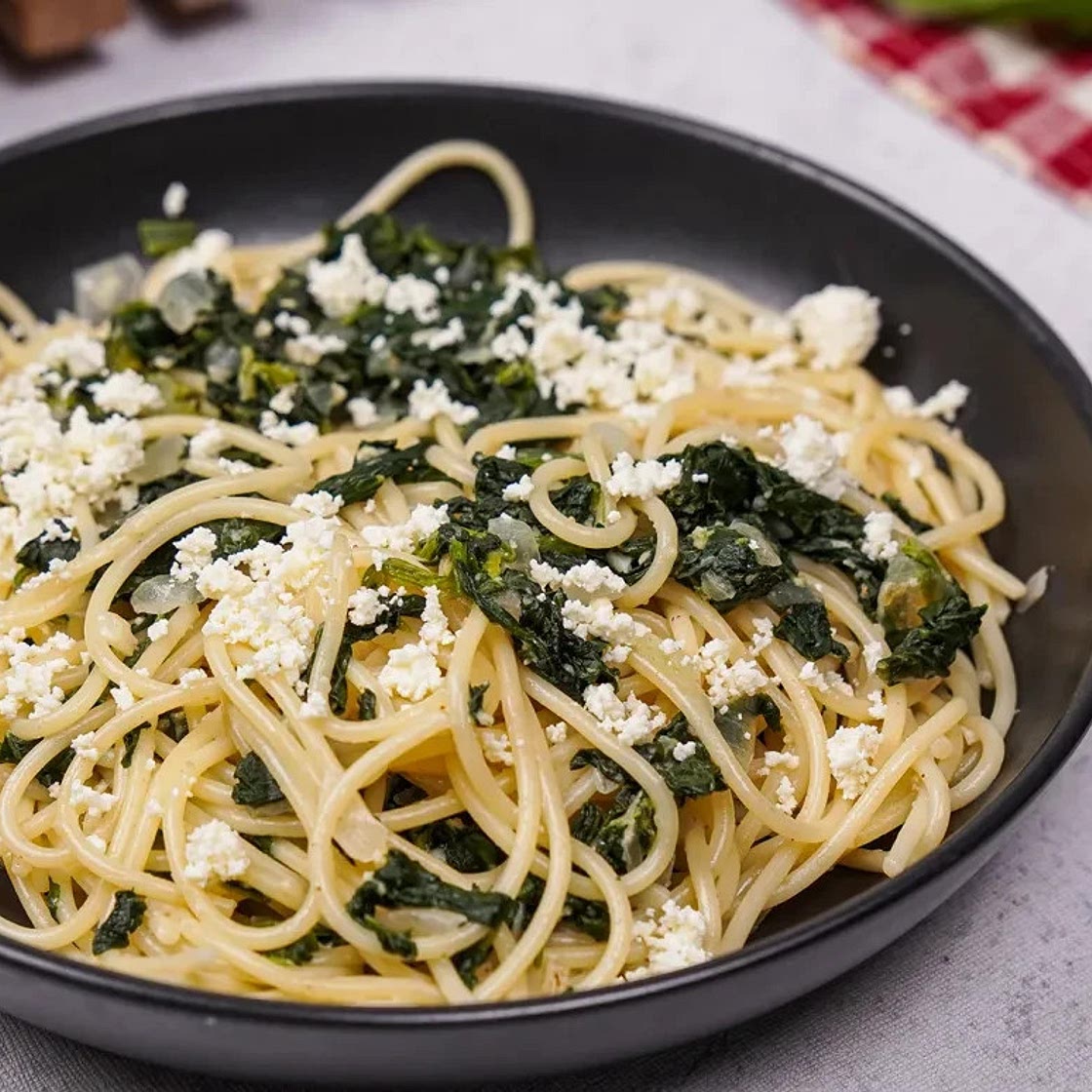 Spinat Feta Pasta aus dem Ofen (One Pot)