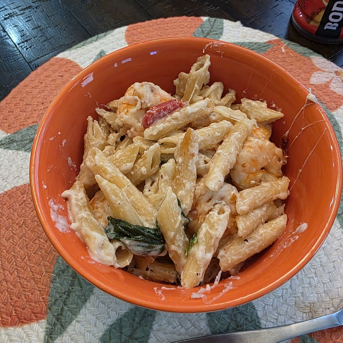 Garlic Shrimp Pasta Bake