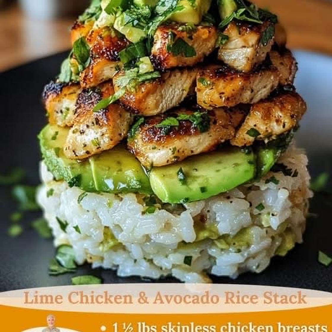 Honey Lime Chicken & Avocado Rice Stack