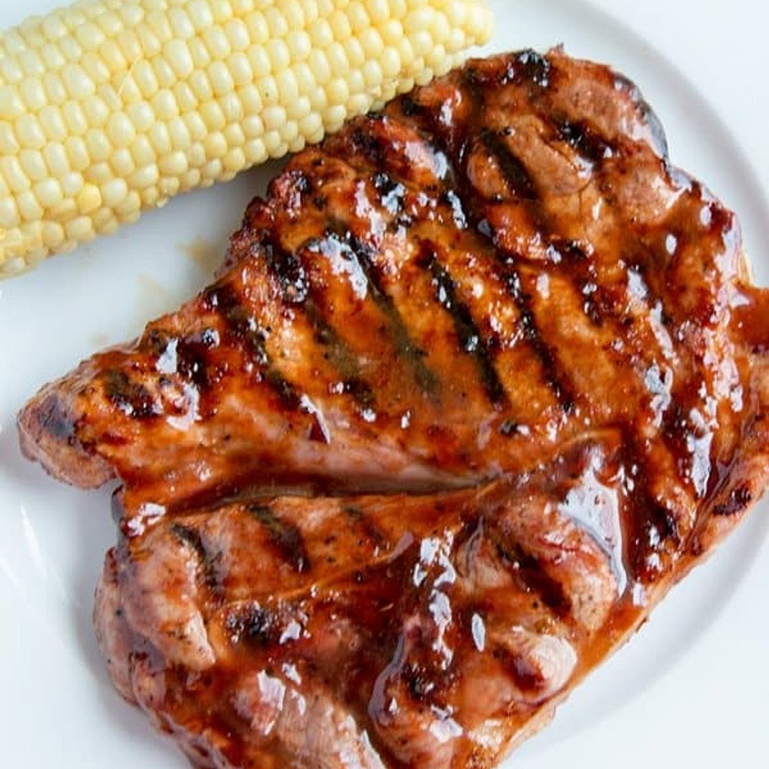 Blueberry-Bourbon Barbecue Pork Steaks