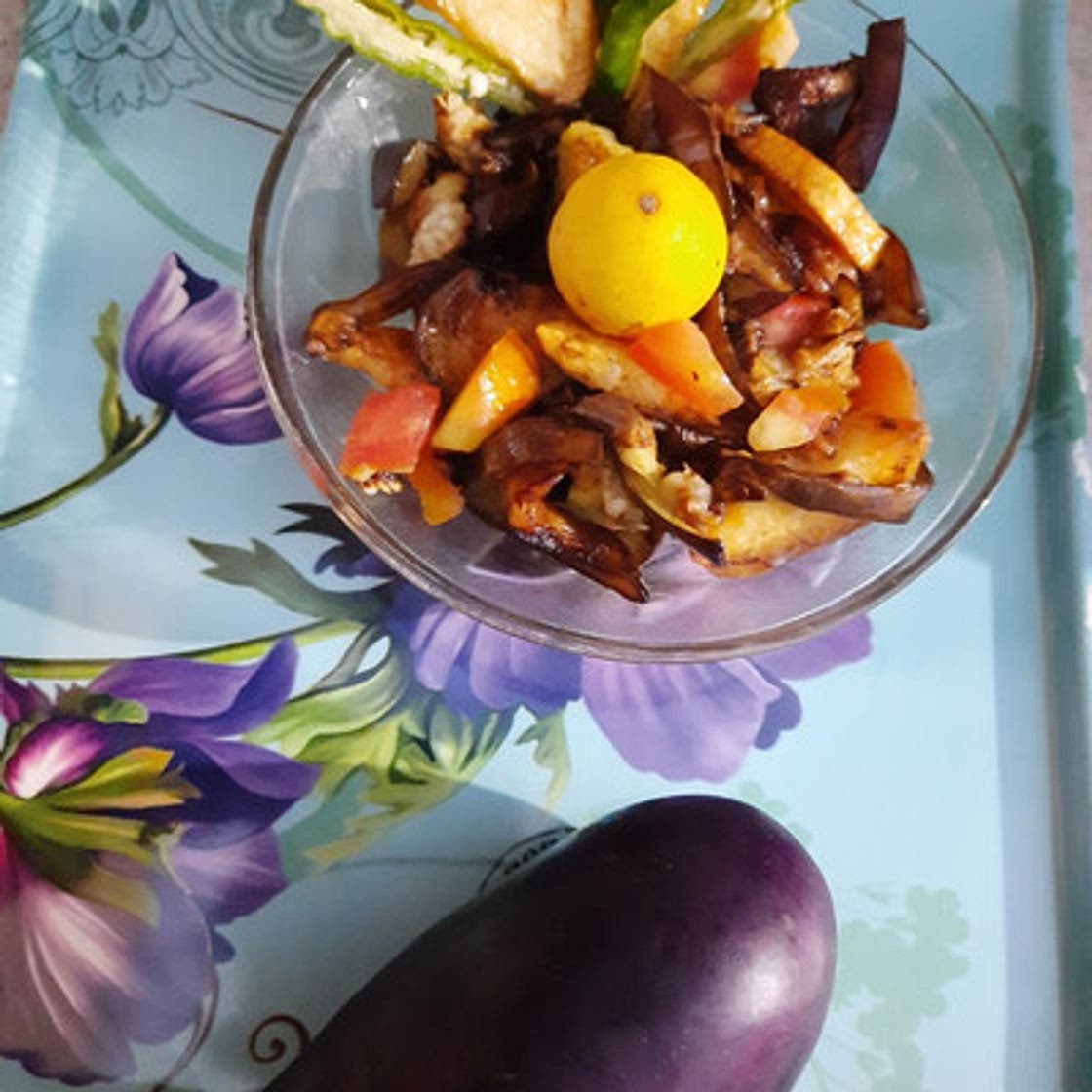 फ्राइड बैंगन का सलाद (fried baingan ka salad recipe in Hindi)