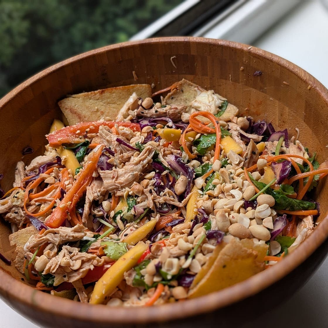 Chopped Thai Chicken Salad with Peanut Dressing