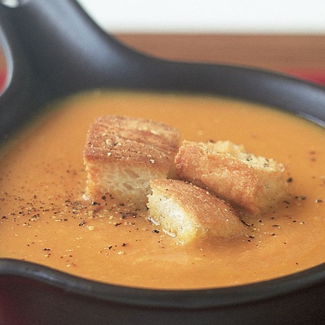 Moroccan sweet potato, carrot and chickpea soup
