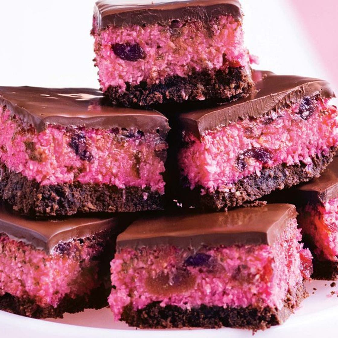 Cherry Ripe slice