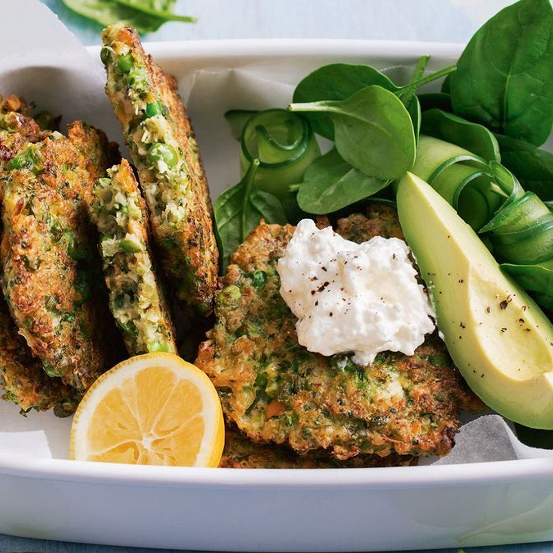 Broccoli and pea fritters